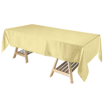 Satin Rectangular 60"x102" Tablecloth Champagne - Smooth and Lustrous Table Cover