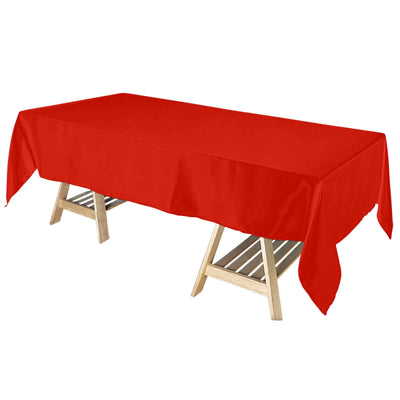Satin Rectangular 60"x102" Tablecloth Red - Smooth and Lustrous Table Cover