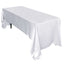 Satin Rectangular 60"x126" Tablecloth White - Smooth and Lustrous Finish for Weddings and Parties