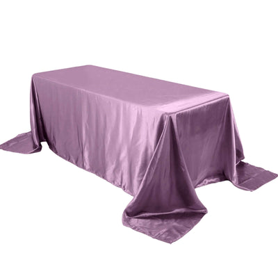 Satin Rectangular 90"x132" Tablecloth Violet Amethyst - Seamless Table Cover