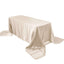 Satin Rectangular 90"x156" Tablecloth Beige - Seamless Table Cover