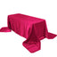 Satin Rectangular 90"x156" Tablecloth Fuchsia - Seamless Table Cover