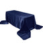 Satin Rectangular 90"x156" Tablecloth Navy Blue - Seamless Table Cover
