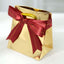 50 Pack Burgundy 10" Pre Tied Satin Ribbon Bows With Gold Foil Lining For Gift Basket and Party Favors Decor