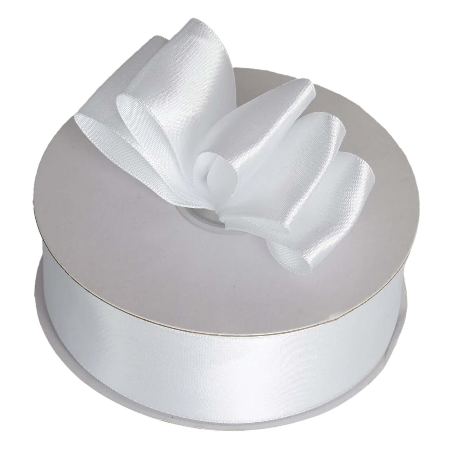 50 Yards 1.5" White Single Face Decorative Satin Ribbon