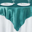 Satin 60"x60" Table Overlay Square Tablecloth Turquoise - Smooth Silky Touch Table Cover