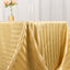 Satin Striped 90"x132" Rectangular Tablecloth Champagne - Seamless Silky Smooth Table Cover