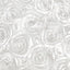 Satin 120" Round Tablecloth White - Grandiose 3D Rosette Design with Seamless Finish for Luxe Events