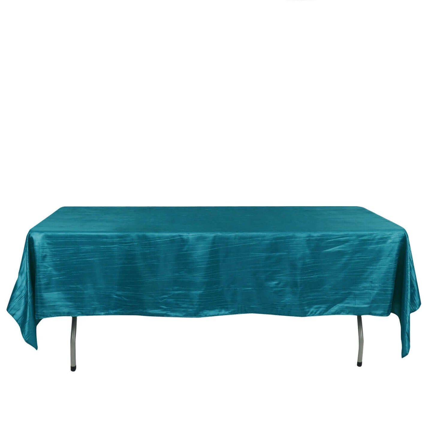 Taffeta 60"x102" Rectangle Tablecloth Teal - Accordion Crinkle Table Cover