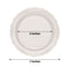 12-Pack Plastic 7" Round Salad Plates Clear with Gold Glitters & Floral Edge