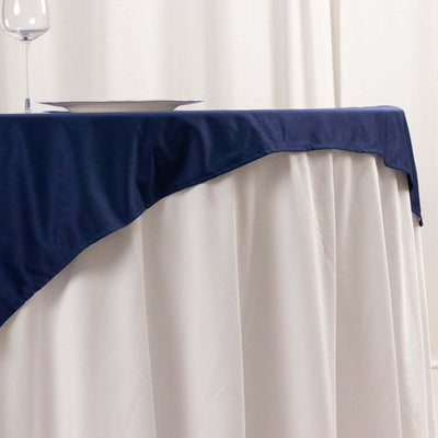 Scuba 54’’x54’’ Table Overlay Square Tablecloth Navy Blue - Wrinkle Free & Stain Resistant Table Cover - Overlays
