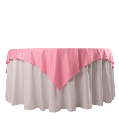 Scuba 70’’x70’’ Table Overlay Square Tablecloth Pink - Wrinkle Free & Stain Resistant Table Cover - Overlays