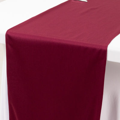 Scuba Polyester 12’’x108’’ Table Runner Burgundy - Wrinkle-Free Table Linen - Runners