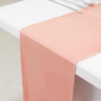 Scuba Polyester 12’’x108’’ Table Runner Dusty Rose - Wrinkle-Free Table Linen - Runners