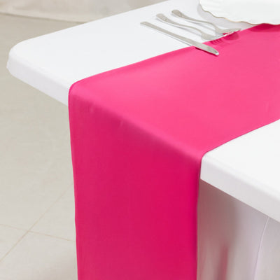 Scuba Polyester 12’’x108’’ Table Runner Fuchsia - Wrinkle-Free Table Linen - Runners