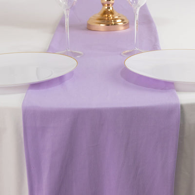 Scuba Polyester 12’’x108’’ Table Runner Lavender Lilac - Wrinkle-Free Table Linen - Runners