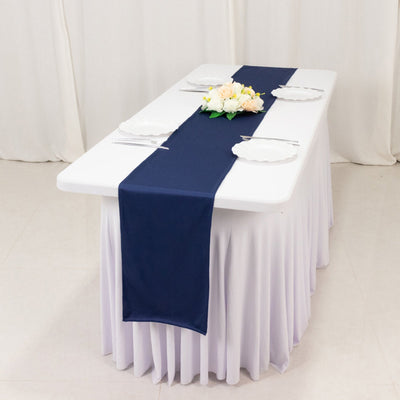 Scuba Polyester 12’’x108’’ Table Runner Navy Blue - Wrinkle-Free Table Linen - Runners