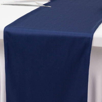 Scuba Polyester 12’’x108’’ Table Runner Navy Blue - Wrinkle-Free Table Linen - Runners