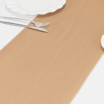 Scuba Polyester 12’’x108’’ Table Runner Nude - Wrinkle-Free Table Linen - Runners