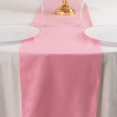 Scuba Polyester 12’’x108’’ Table Runner Pink - Wrinkle-Free Table Linen - Runners