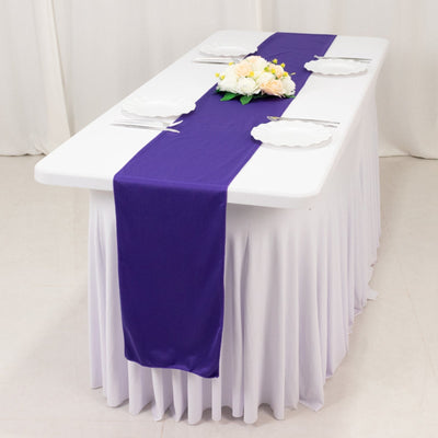 Scuba Polyester 12’’x108’’ Table Runner Purple - Wrinkle-Free Table Linen - Runners