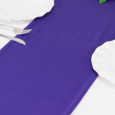Scuba Polyester 12’’x108’’ Table Runner Purple - Wrinkle-Free Table Linen - Runners