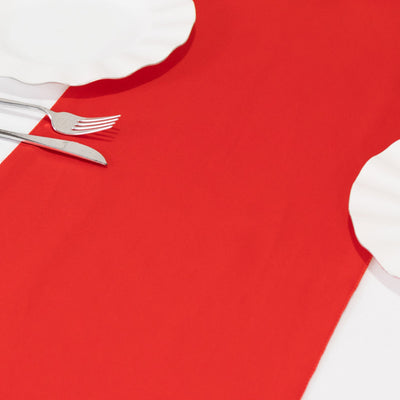 Scuba Polyester 12’’x108’’ Table Runner Red - Wrinkle-Free Table Linen - Runners