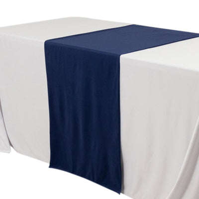 Scuba Polyester 24’’x72’’ Wide Table Runner Navy Blue - Wrinkle-Free Table Linen - Runners