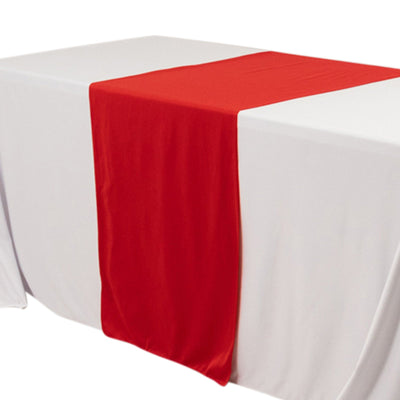 Scuba Polyester 24’’x72’’ Wide Table Runner Red - Wrinkle-Free Table Linen - Runners