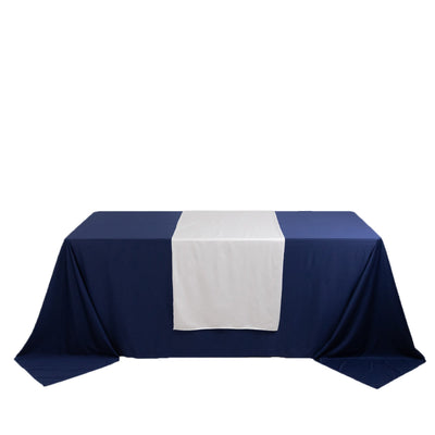 Scuba Polyester 24’’x72’’ Wide Table Runner White - Wrinkle-Free Trade Show & Event Table Linen - Runners