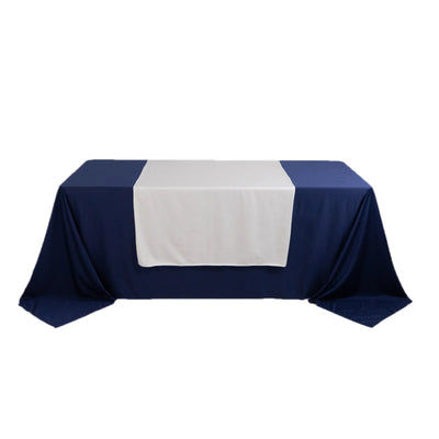 Scuba Polyester 36’’x72’’ Wide Table Runner White - Wrinkle-Free Trade Show Table Linen for Events & Exhibits - Runners