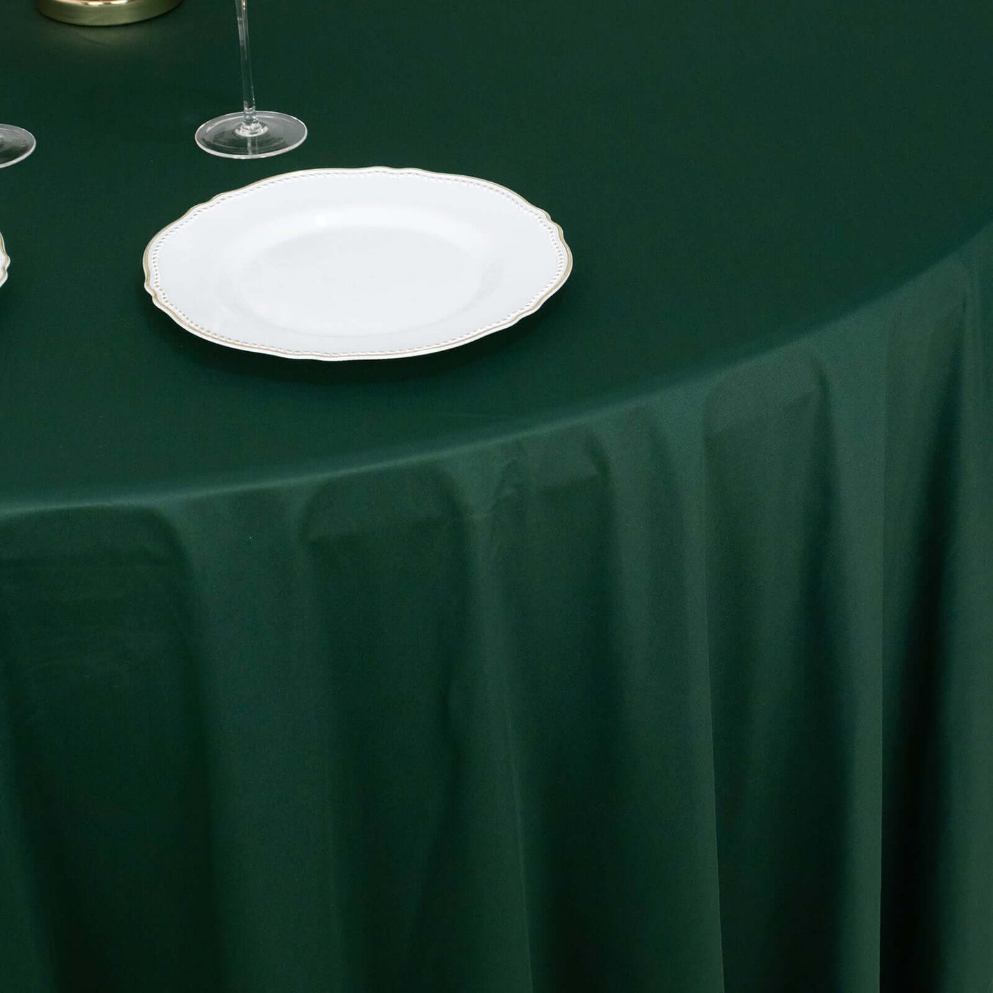 Scuba Round 120" Tablecloth Hunter Emerald Green - Wrinkle Free & Stain Resistant Seamless Table Cover