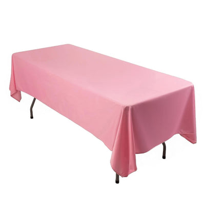 Scuba Rectangular 60’’x102’’ Tablecloth Pink - Wrinkle Free & Stain Resistant Table Cover - Tablecloths