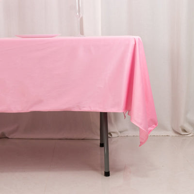 Scuba Rectangular 60’’x102’’ Tablecloth Pink - Wrinkle Free & Stain Resistant Table Cover - Tablecloths
