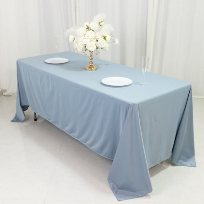 Scuba Rectangular 72’’x120’’ Tablecloth Dusty Blue - Wrinkle Free & Stain Resistant Table Cover - Tablecloths