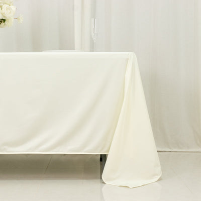 Scuba Rectangular 72’’x120’’ Tablecloth Ivory - Wrinkle Free & Stain Resistant Table Cover - Tablecloths