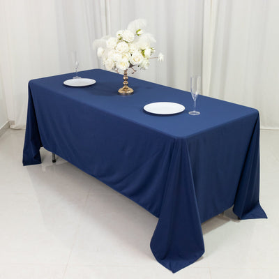 Scuba Rectangular 72’’x120’’ Tablecloth Navy Blue - Wrinkle Free & Stain Resistant Table Cover - Tablecloths