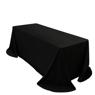 Scuba Rectangular 90’’x132’’ Tablecloth Black with Rounded Corners â€“ Seamless Wrinkle Free & Stain Resistant Table