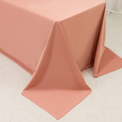 Scuba Rectangular 90’’x132’’ Tablecloth Dusty Rose - Wrinkle Free Stain Resistant & Seamless Table Cover - Tablecloths