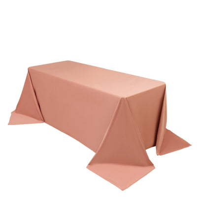Scuba Rectangular 90’’x132’’ Tablecloth Dusty Rose - Wrinkle Free Stain Resistant & Seamless Table Cover - Tablecloths