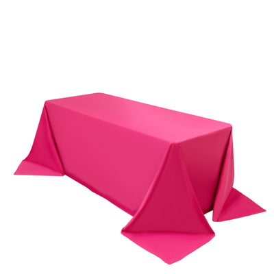 Scuba Rectangular 90’’x132’’ Tablecloth Fuchsia - Wrinkle Free Stain Resistant & Seamless Table Cover - Tablecloths