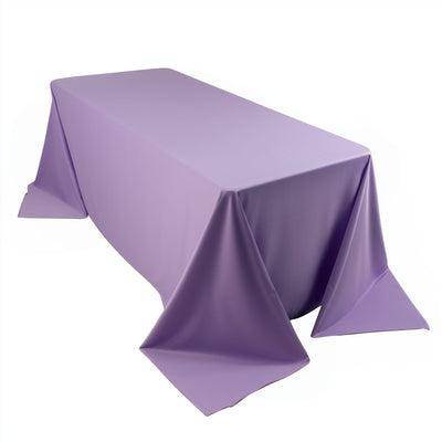 Scuba Rectangular 90’’x132’’ Tablecloth Lavender Lilac - Wrinkle Free Stain Resistant & Seamless Table Cover