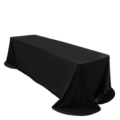Scuba Rectangular 90’’x156’’ Tablecloth Black with Rounded Corners â€“ Seamless Wrinkle Free & Stain Resistant Table