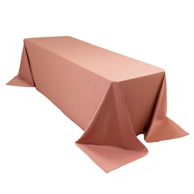 Scuba Rectangular 90’’x156’’ Tablecloth Dusty Rose - Wrinkle Free Stain Resistant & Seamless Table Cover - Tablecloths