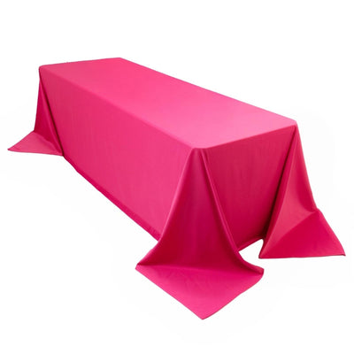 Scuba Rectangular 90’’x156’’ Tablecloth Fuchsia - Wrinkle Free Stain Resistant & Seamless Table Cover - Tablecloths