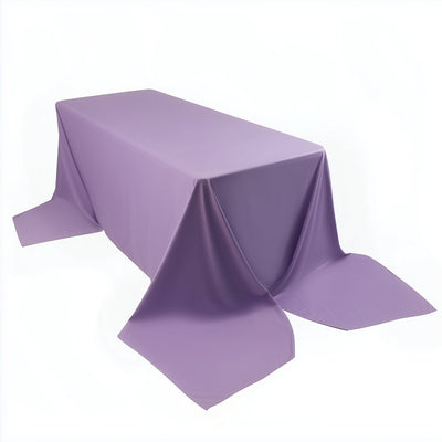 Scuba Rectangular 90’’x156’’ Tablecloth Lavender Lilac - Wrinkle Free Stain Resistant & Seamless Table Cover