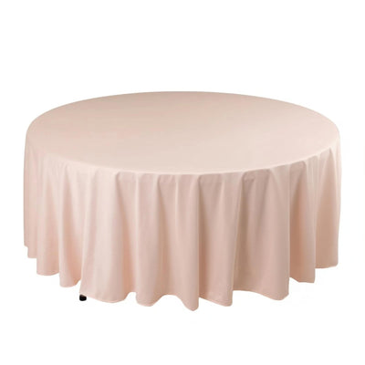 Scuba Round 108’’ Tablecloth Blush - Wrinkle Free & Stain Resistant Table Cover - Tablecloths
