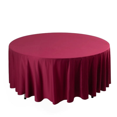 Scuba Round 108’’ Tablecloth Burgundy - Wrinkle Free & Stain Resistant Table Cover - Tablecloths
