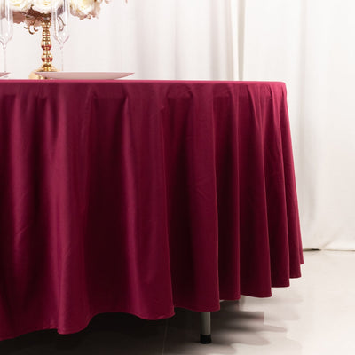 Scuba Round 108’’ Tablecloth Burgundy - Wrinkle Free & Stain Resistant Table Cover - Tablecloths