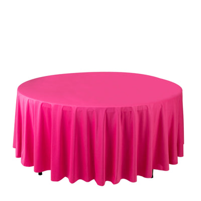 Scuba Round 108’’ Tablecloth Fuchsia - Wrinkle Free & Stain Resistant Table Cover - Tablecloths
